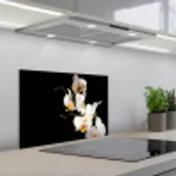 Contrastrijke Orchideeën keuken achterwand spatscherm klein -3d_schuin