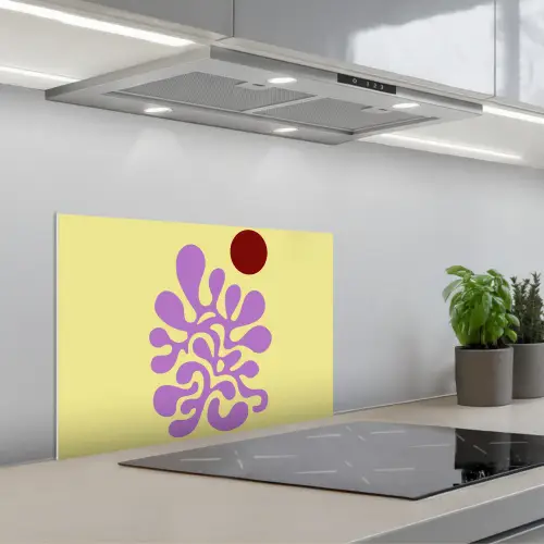Koraal - Cirkel - Abstract - Geel keuken achterwand spatscherm klein -3d_schuin