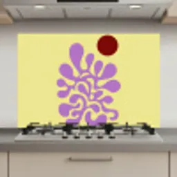 Koraal - Cirkel - Abstract - Geel keuken achterwand spatscherm klein -3d_website