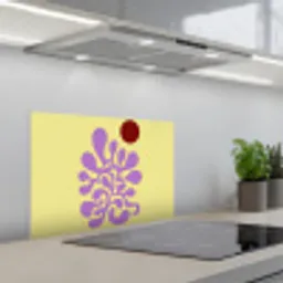 Koraal - Cirkel - Abstract - Geel keuken achterwand spatscherm klein -3d_schuin