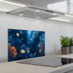 Koraalrif - Vissen - Oceaan - Blauw keuken achterwand spatscherm klein -3d_schuin