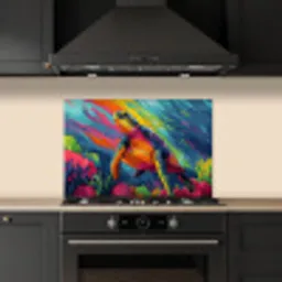 Koraal - Schildpad - Abstract - Water keuken achterwand spatscherm klein -sfeer1