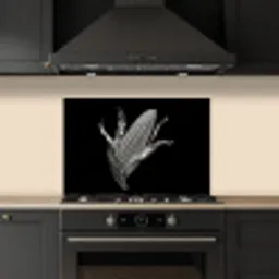 Maïskolf - Glanzend metaal - Elegant keuken achterwand spatscherm klein -sfeer1