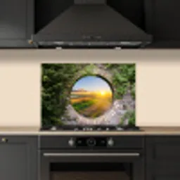 Platteland - Doorkijk - Zon keuken achterwand spatscherm klein -sfeer1