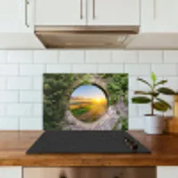 Platteland - Doorkijk - Zon keuken achterwand spatscherm klein -sfeer2