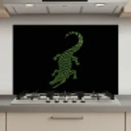 Krokodil - Groen - Tijgerachtig - Strepen keuken achterwand spatscherm klein -3d_website