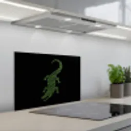 Krokodil - Groen - Tijgerachtig - Strepen keuken achterwand spatscherm klein -3d_schuin