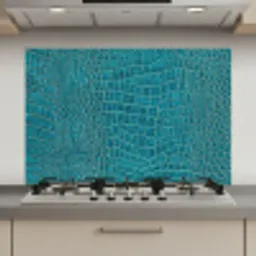 Krokodillenleertextuur - Blauw - Exotisch keuken achterwand spatscherm klein -3d_website