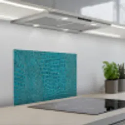 Krokodillenleertextuur - Blauw - Exotisch keuken achterwand spatscherm klein -3d_schuin
