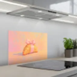 Croissant - Strik - Roze keuken achterwand spatscherm klein -3d_schuin