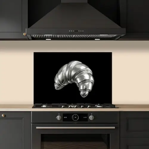 Croissant - Metaal - Zilver keuken achterwand spatscherm klein -sfeer1