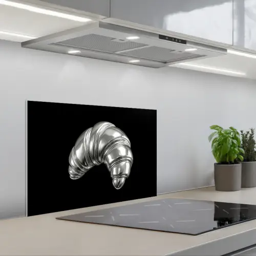 Croissant - Metaal - Zilver keuken achterwand spatscherm klein -3d_schuin