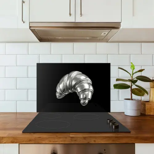 Croissant - Metaal - Zilver keuken achterwand spatscherm klein -sfeer2