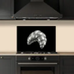 Croissant - Metaal - Zilver keuken achterwand spatscherm klein -sfeer1