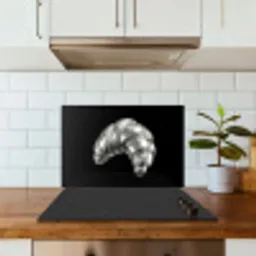 Croissant - Metaal - Zilver keuken achterwand spatscherm klein -sfeer2
