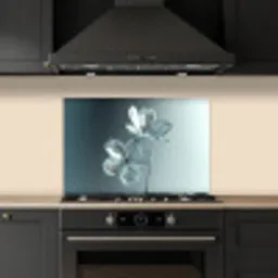 Kristal - Bloemen - Grijs keuken achterwand spatscherm klein -sfeer1