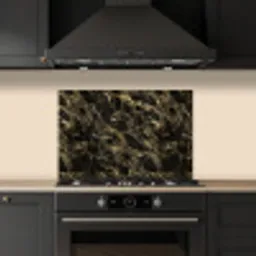 Kristal - Goud - Zwart - Marmer keuken achterwand spatscherm klein 900 -sfeer1