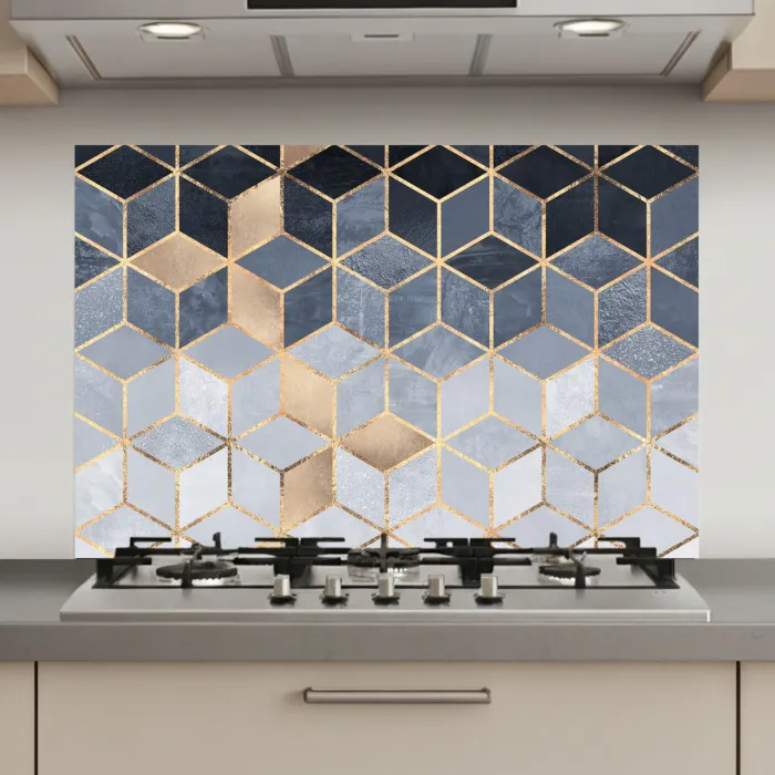 Kubus - Goud - Luxe - Patronen keuken achterwand spatscherm klein -3d_website