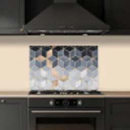 Kubus - Goud - Luxe - Patronen keuken achterwand spatscherm klein -sfeer1