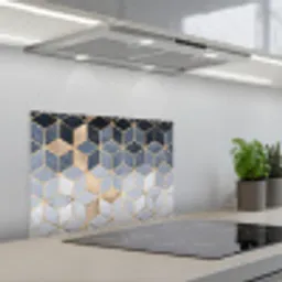 Kubus - Goud - Luxe - Patronen keuken achterwand spatscherm klein -3d_schuin