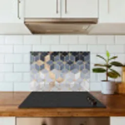 Kubus - Goud - Luxe - Patronen keuken achterwand spatscherm klein -sfeer2