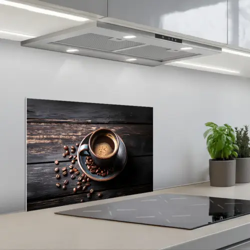 Kop - Koffie - Hout - Bonen keuken achterwand spatscherm klein -3d_schuin