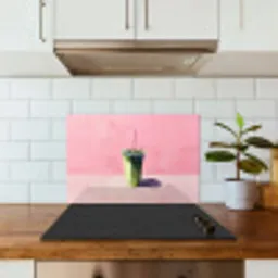 Beker - Rietje - Minimalistisch - Groen keuken achterwand spatscherm klein -sfeer2