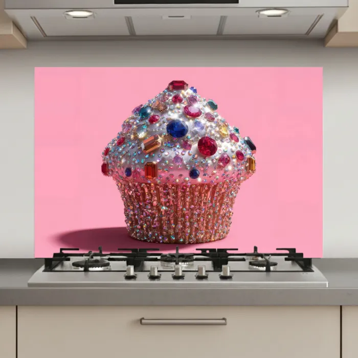 Cupcake - Kleurrijk - Edelstenen keuken achterwand spatscherm klein -3d_website