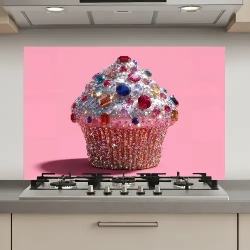 Cupcake - Kleurrijk - Edelstenen keuken achterwand spatscherm klein -3d_website