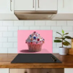 Cupcake - Kleurrijk - Edelstenen keuken achterwand spatscherm klein -sfeer2