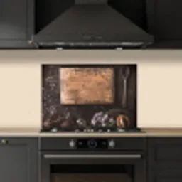 Snijplank - Kruiden - Lepel - Keuken - Rustiek - Vijzel - Bieslook keuken achterwand spatscherm klein -sfeer1