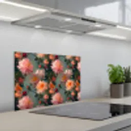 Dahlia - Bloemen - Patroon keuken achterwand spatscherm klein 900 -3d_schuin
