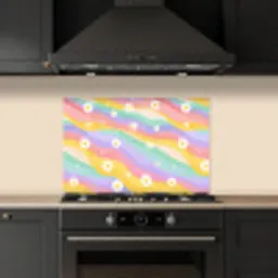 Madeliefjes - Kleurrijk - Pastel keuken achterwand spatscherm klein -sfeer1