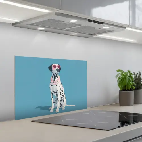 Dalmatiër - Zonnebril - Blauw keuken achterwand spatscherm klein -3d_schuin