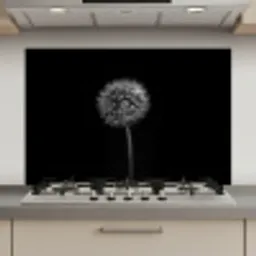 Paardenbloem - Zwart - Bloemen - Botanisch keuken achterwand spatscherm klein -3d_website