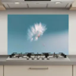 Paardenbloempluisje - Blauw - Lucht keuken achterwand spatscherm klein -3d_website