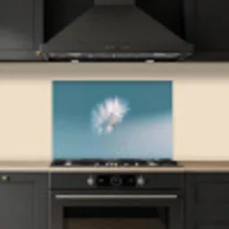 Paardenbloempluisje - Blauw - Lucht keuken achterwand spatscherm klein -sfeer1