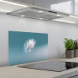 Paardenbloempluisje - Blauw - Lucht keuken achterwand spatscherm klein -3d_schuin