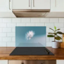 Paardenbloempluisje - Blauw - Lucht keuken achterwand spatscherm klein -sfeer2