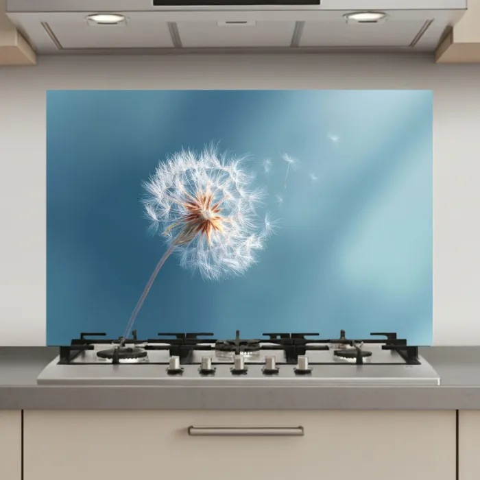 Paardenbloem - Wind - Blauw keuken achterwand spatscherm klein -3d_website