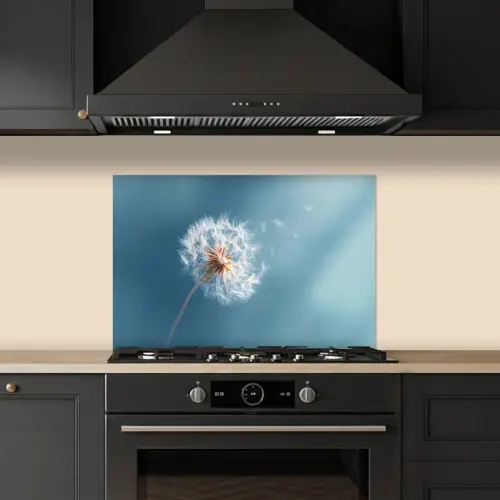 Paardenbloem - Wind - Blauw keuken achterwand spatscherm klein -sfeer1