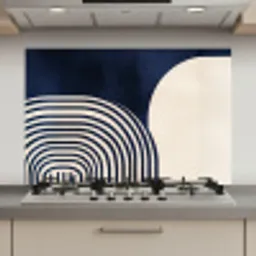 Donkerblauw - Abstract - Lijnen keuken achterwand spatscherm klein -3d_website