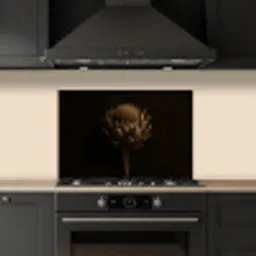 Donkerbruin - Bloem - Textuur - Artisjok keuken achterwand spatscherm klein -sfeer1