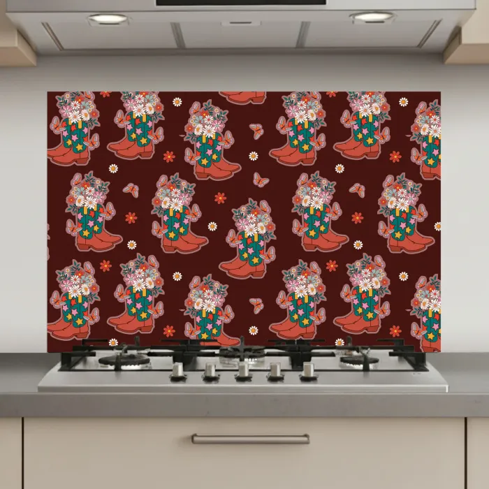Donker - Cowboy - Laars - Patroon keuken achterwand spatscherm klein 900 -3d_website