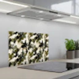 Donker - Groen - Camouflage - Schilderachtig keuken achterwand spatscherm klein 900 -3d_schuin