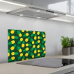 Donkergroen - Ananas - Bladeren keuken achterwand spatscherm klein 900 -3d_schuin