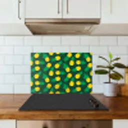 Donkergroen - Ananas - Bladeren keuken achterwand spatscherm klein 900 -sfeer2