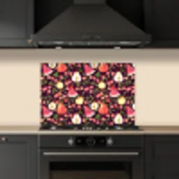 Donker - Bladeren - Fruit - Patroon keuken achterwand spatscherm klein 900 -sfeer1