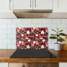 Donker - Bladeren - Fruit - Patroon keuken achterwand spatscherm klein 900 -sfeer2