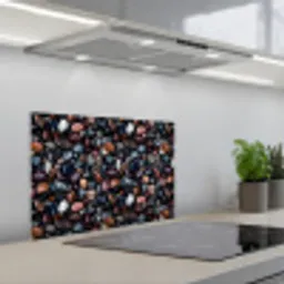 Donker - Kiezels - Glans keuken achterwand spatscherm klein 900 -3d_schuin